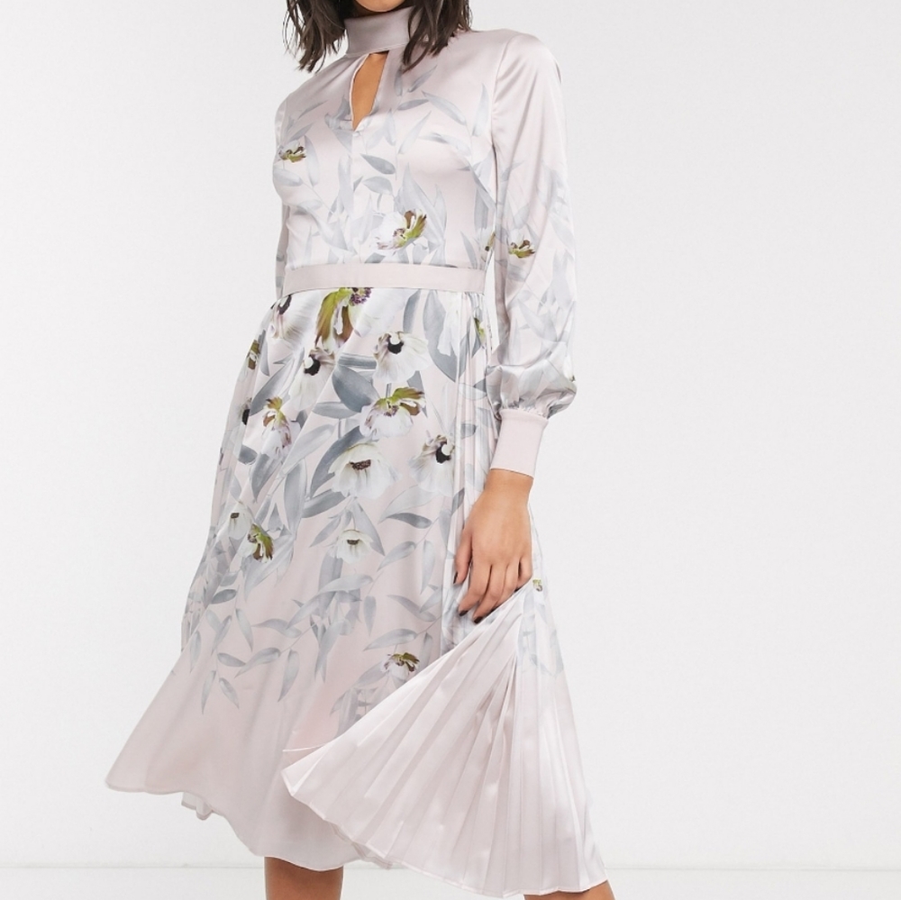 🌟HP🌟NWT TED BAKER FLORAL MIDI DRESS - Picture 3 of 7